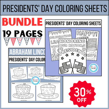 Preview of Presidents' Day Coloring Sheets BUNDLE, Craft&Activities, Abraham Lincoln Hat