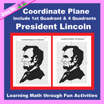 Preview of Presidents' Day Coordinate Plane Graphing Picture: Lincoln