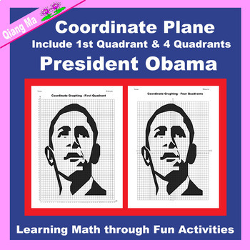 Preview of Presidents' Day Coordinate Plane Graphing Picture: Obama