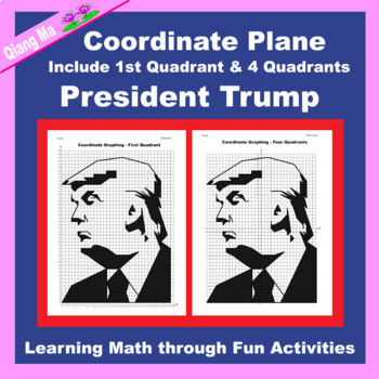 Preview of Presidents' Day Coordinate Plane Graphing Picture: Trump