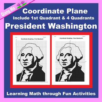 Preview of Presidents' Day Coordinate Plane Graphing Picture: Washington