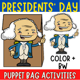 Presidents' Day Craft George Washington Puppet Bag Activit