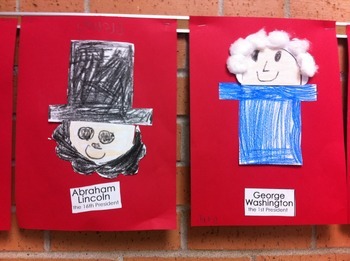 Preview of President's Day Craft George Washington and Abraham Lincoln FREE