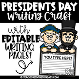 Presidents Day Craft Activity Lincoln Washington Writing