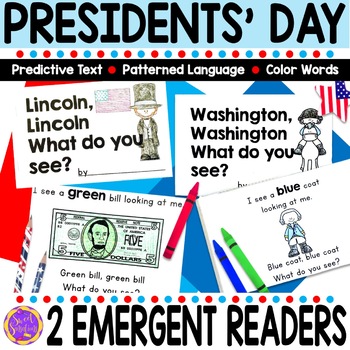 Preview of Presidents Day Easy Readers Abraham Lincoln Kindergarten George Washington