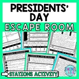 Presidents' Day Escape Room Stations - Reading Comprehensi