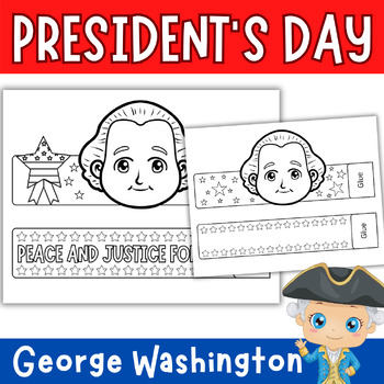 Preview of Presidents' Day Hat Craft Activity George Washington Coloring Crown