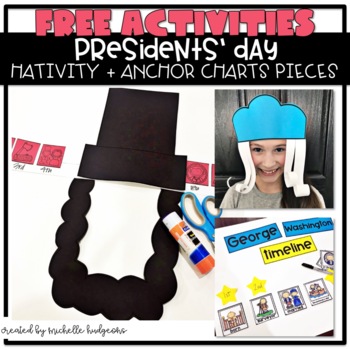 Preview of Presidents Day Hat Craftivity Anchor Chart Timeline FREE