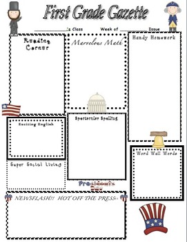 Preview of President's Day Home Learning Newsletter