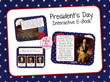 Preview of President's Day Interactive E-Book for Smartboard