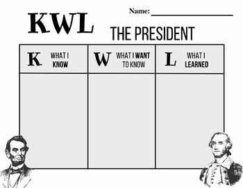 Preview of Presidents Day KWL Chart