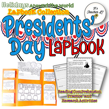 Preview of Presidents Day ELA Reading Comprehension Lapbook Project 4th 5th 6th Grade 4 5 6
