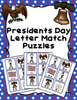 Preview of Presidents Day Letter Match Puzzles