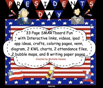 Preview of President's Day Lincoln and Washington Interactive Activities