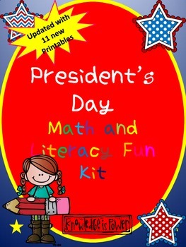 Preview of President's Day Literacy and Math Super kit (Updated)