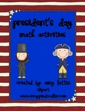 President's Day Math Activities - Common Core Standards