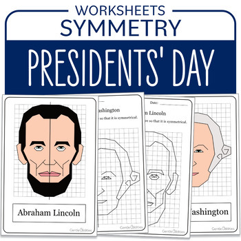 Preview of Presidents' Day Math Activity Abraham Lincoln George Washington Symmetry