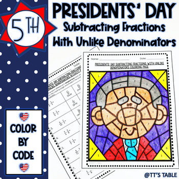 Preview of Presidents' Day Math Activity | Color by Code