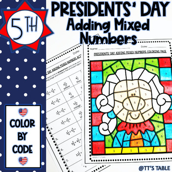 Preview of Presidents' Day Math Activity | Color by Code