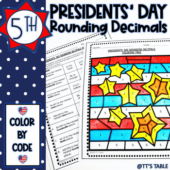 Preview of Presidents' Day Math Activity | Color by Code