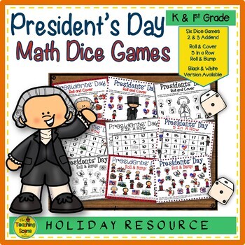 Preview of Presidents' Day Math Center Dice Games