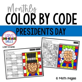 Preview of Presidents Day Math Color by Code