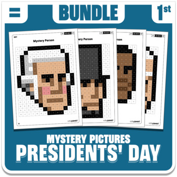 Preview of Presidents' Day Math Mystery Pictures - Grade 1 Operations