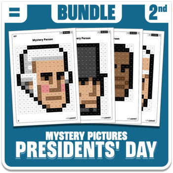 Preview of Presidents' Day Math Mystery Pictures - Grade 2 Operations