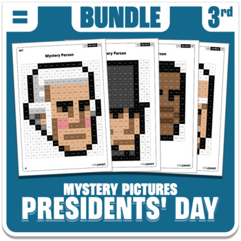Preview of Presidents' Day Math Mystery Pictures - Grade 3 Operations