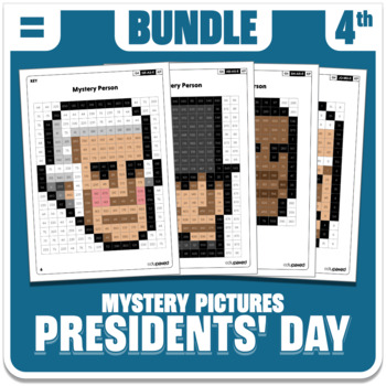 Preview of Presidents' Day Math Mystery Pictures - Grade 4 Operations