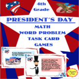 President's Day Measurement Math Word Problems with Task Cards and Games