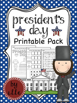 Preview of President's Day Math and Literacy Printable Pack