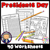 Presidents Day Themed Kindergarten Math and Literacy Works