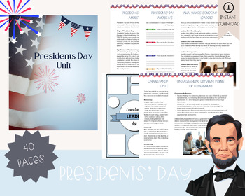 Preview of Presidents' Day Mini Unit