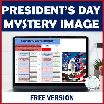 Preview of Presidents Day Mystery Image FREE Activity : Fun Facts Self Checking