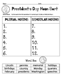 President's Day Noun Sort - Plural & Singular