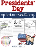 Presidents' Day Opinion Writing Activity Center Kindergart
