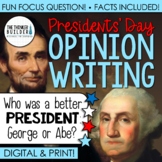 Presidents' Day Opinion Writing Lesson & Activity