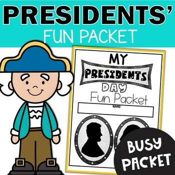 Preview of Presidents Day Fun Packet - Busy Morning Work Activities February
