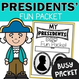 Presidents Day Fun Packet - Busy Morning Work Activities February