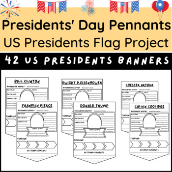Preview of Presidents' Day Pennants - US Presidents Flag Project