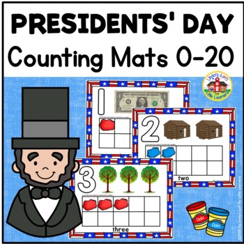 Preview of Presidents' Day Preschool Counting Mats 0-20