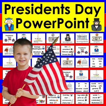 Preview of Presidents' Day PowerPoint for Primary with 3 Levels and Animated Vocabulary!