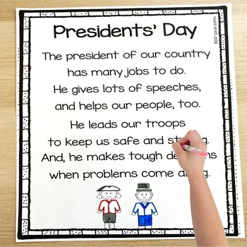 Preview of Presidents Day  - Printable Poem for Kids