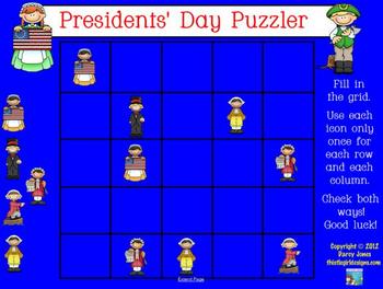 Preview of Presidents' Day Puzzler