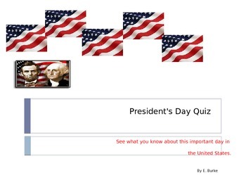Preview of President's Day Quiz
