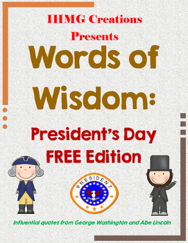 Preview of Words of Wisdom: FREE President's Day Quotes (Common Core)