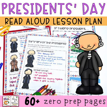 Preview of Presidents' Day Read Aloud Lesson Plan and Activities Book Companion