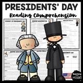 Presidents' Day Reading Comprehension Worksheets Washingto