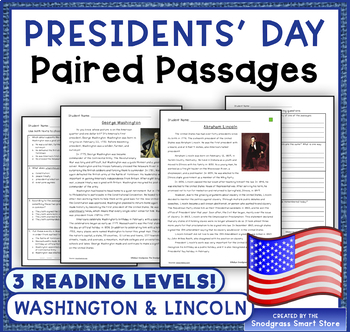 Preview of Presidents' Day: Reading Comprehension Paired Passages